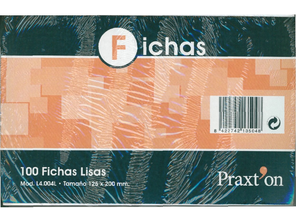 FICHAS CARTULINA LISAS PRAXTON Nº 4 PTE/100