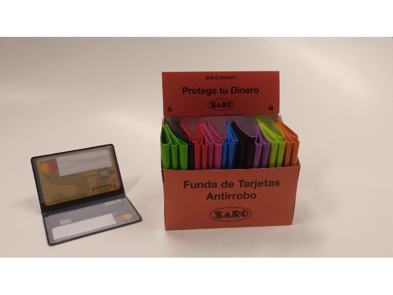 FUNDA TARJETA ANTIRROBO SARO VAR COLOR.SURT.