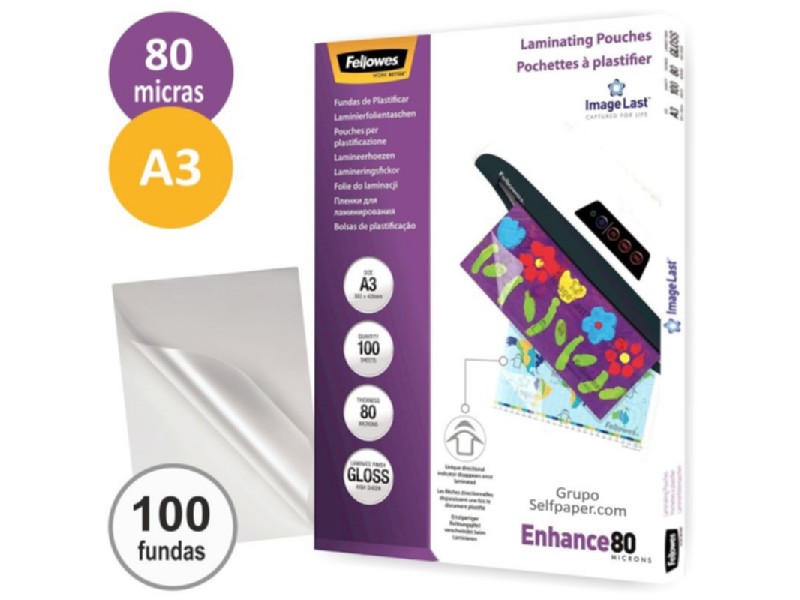 FUNDA PLASTIFICAR 303x426=A-3  80 MC FELLOWES C100