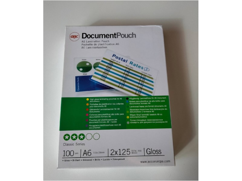 FUNDA PLASTIFICAR 111x154=A-6 125 MC GBC C/100