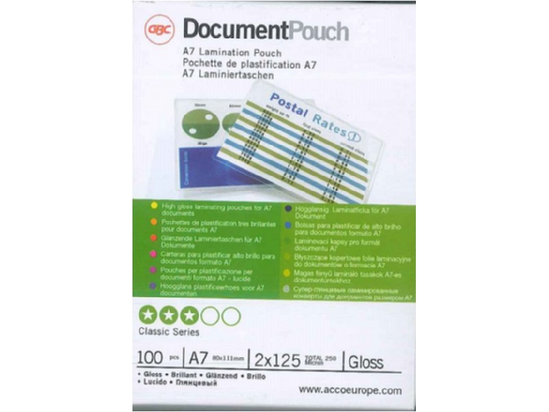 FUNDA PLASTIFICAR  80x110=A-7 125 MC GBC C/100