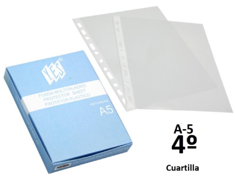 FUNDA PLASTICO 4º=A5 MULTITALADRO 0,7 C/100