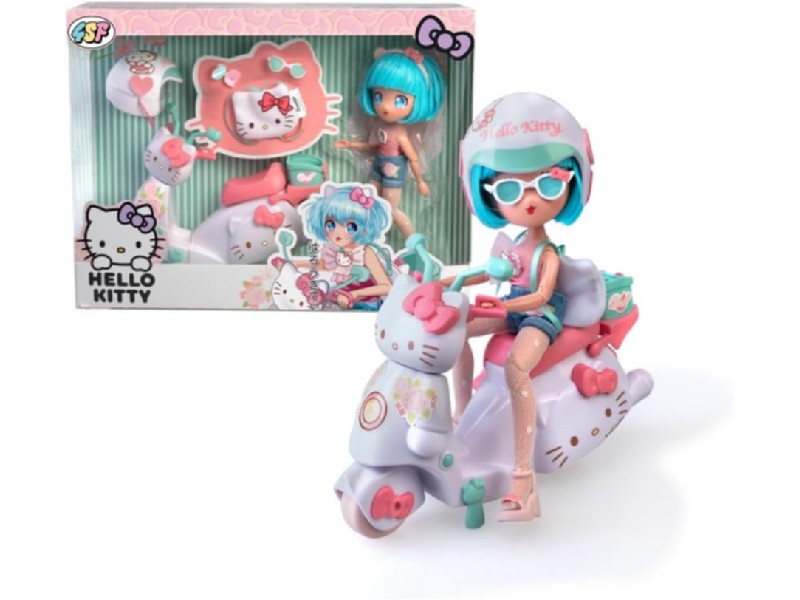 MUÑECA HELLO KITTY PRETTY PINK SCOOTER HKTF3000