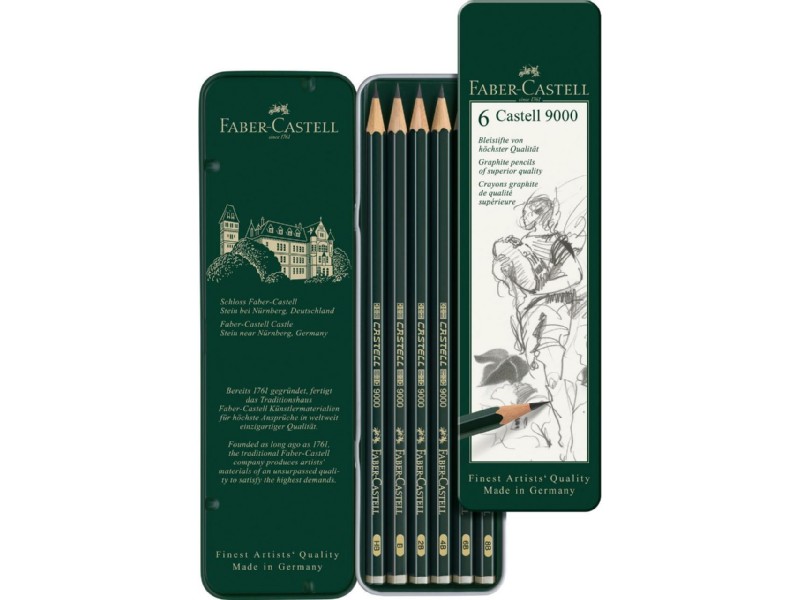 LAPIZ FABER 9000 CAJA/6 METAL 09119063