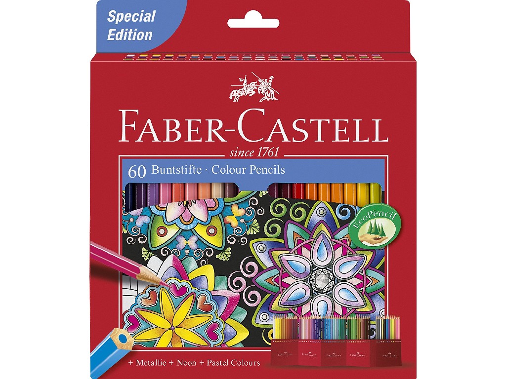 LAPIZ FABER 111260 C/60 COLORES EXAGONALES