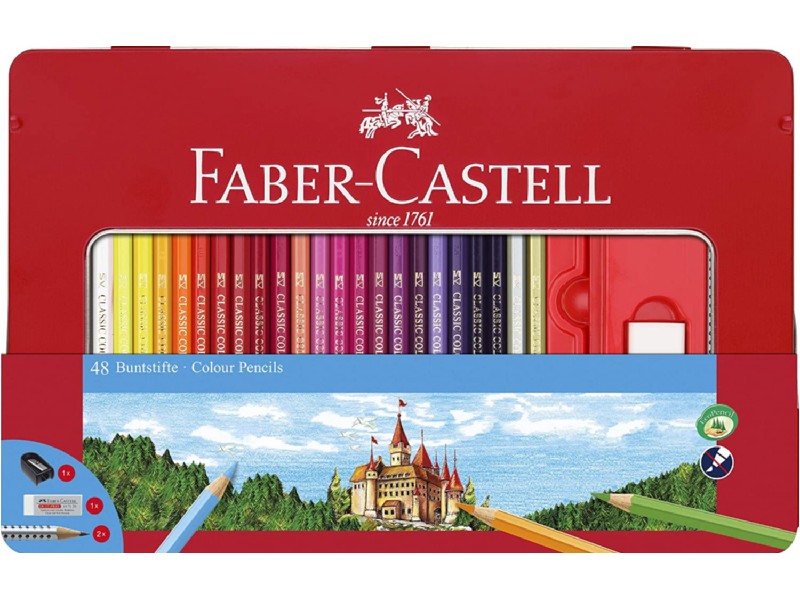 LAPIZ FABER 115888 48 COLORES CAJA METALICA