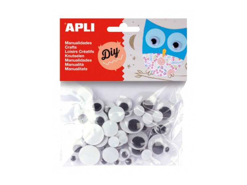 MANUALIDADES APLI OJOS MOVILES NEGROS 13058 PTE/75