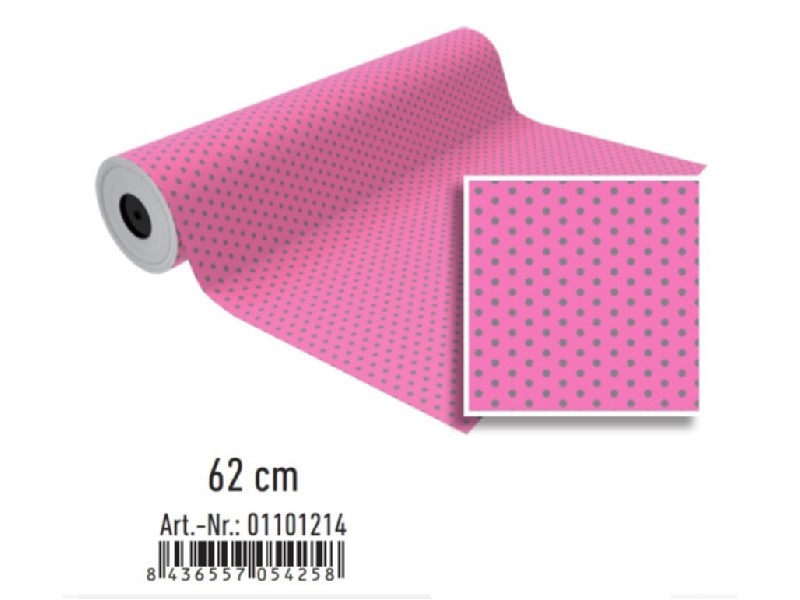 PAPEL REGALO R/62 BASIKA 01101214 ROSA PUNTOS PLAT