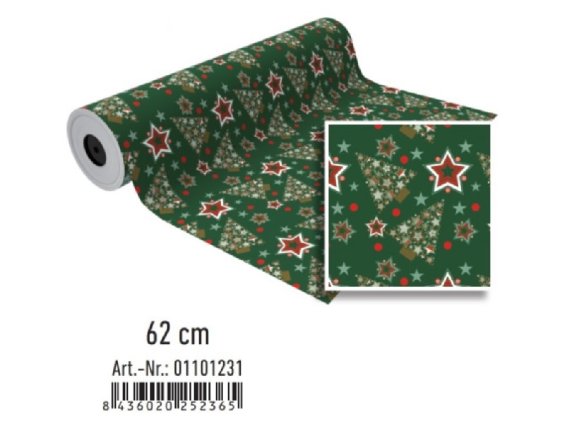 PAPEL REGALO R/62 BASIKA 01101231 VERDE NAVIDAD