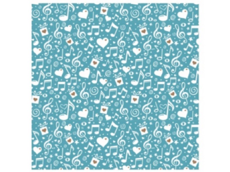 PAPEL REGALO R/62 BASIKA 01101017 VERDE NOTAS MUSI
