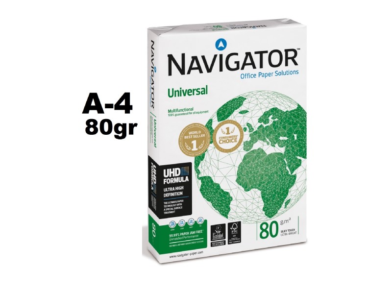 PAPEL NAVIGATOR  80 GR. PTE/500 H. A-4 UNIVERSAL
