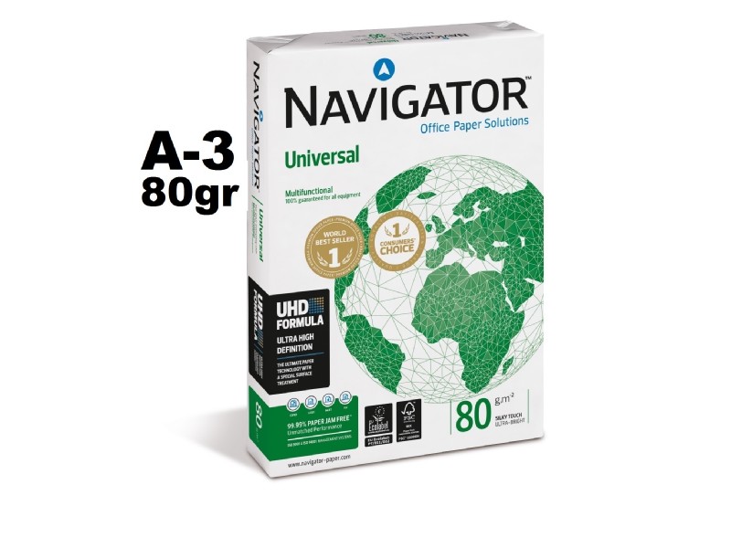 PAPEL NAVIGATOR  80 GR. PTE/500 H. A-3 UNIVERSAL