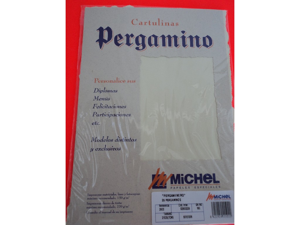 PERGAMINO MICHEL A-4 CREMA 160 GR PTE/25 2603229