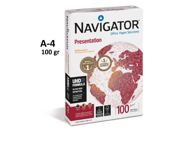 PAPEL NAVIGATOR 100 GR. PTE/500 H. A-4 PRESENTAT