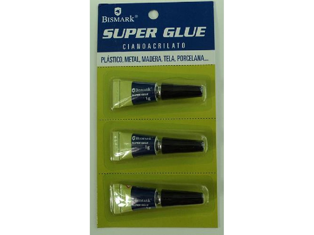 PEGAMENTO BISMARK SUPER GLUE 1 GRAMO BLISTER/3 UNI
