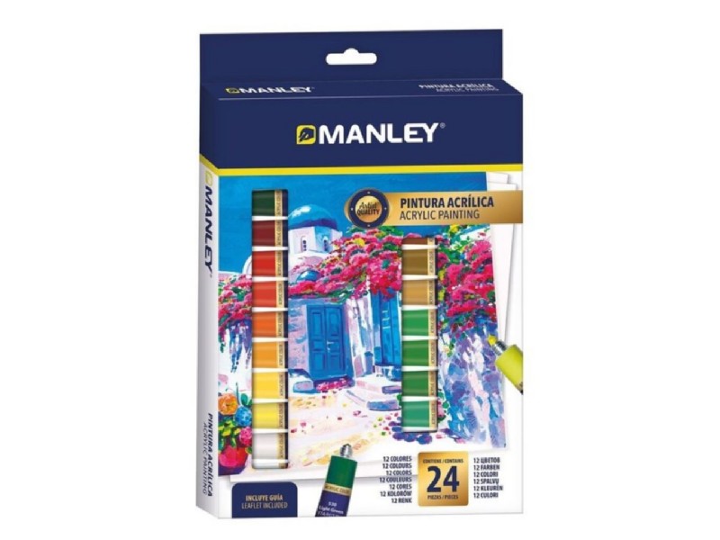 PINTURA ACRILICA MANLEY SET/24 COLORES MDV00024