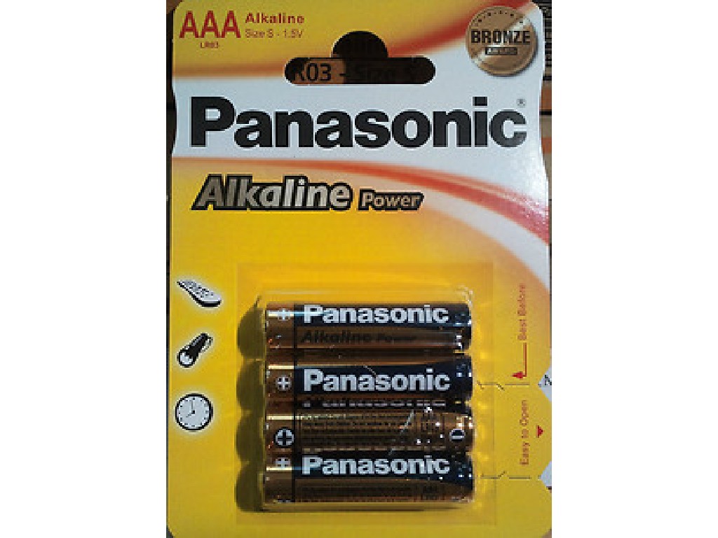 PILA PANASONIC AAA=LR03 BLISTER/4 ALCALINA /