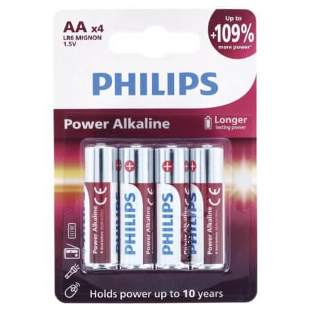 PILA PHILIPS POWER ALKALINE AA=LR6 BLISTER/4