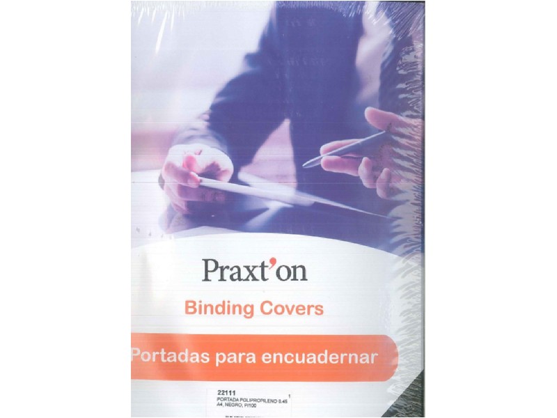 TAPA ENCUADERNAR A-4 PP 0,45 PRAXTON NEGRO PTE/100