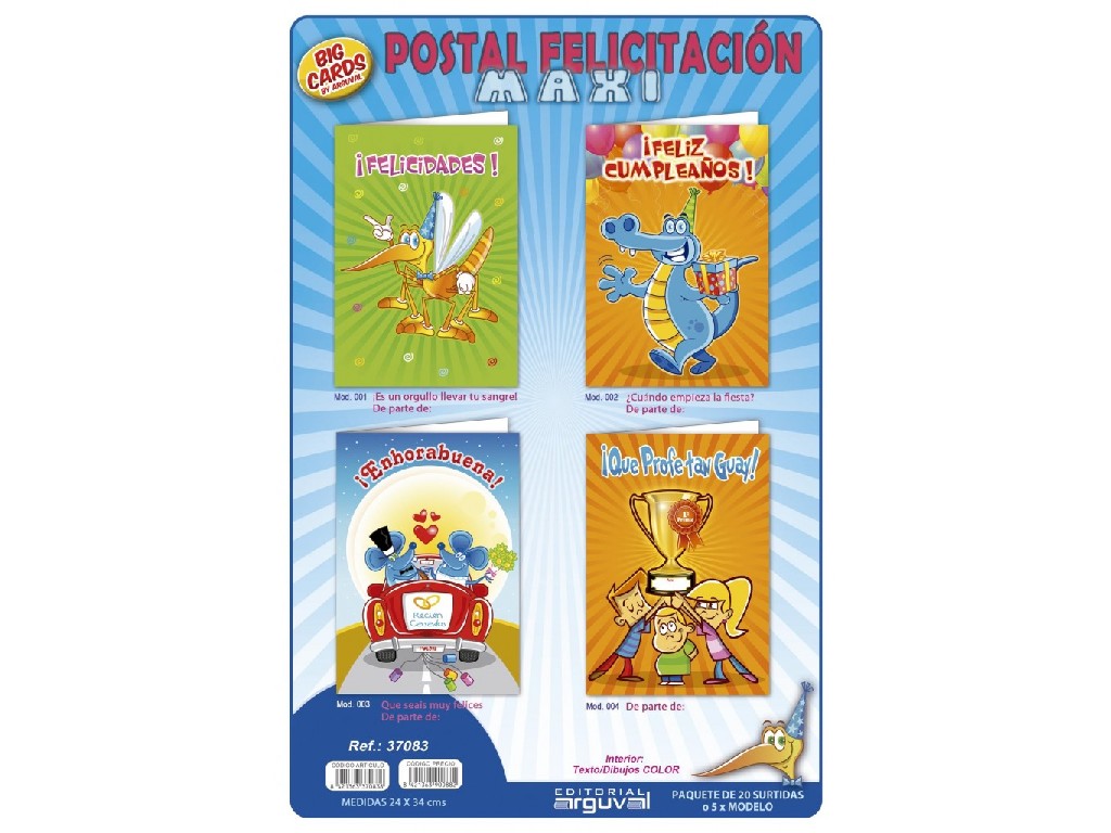 POSTAL ARGUVAL FELICITACION 37083 MAXI