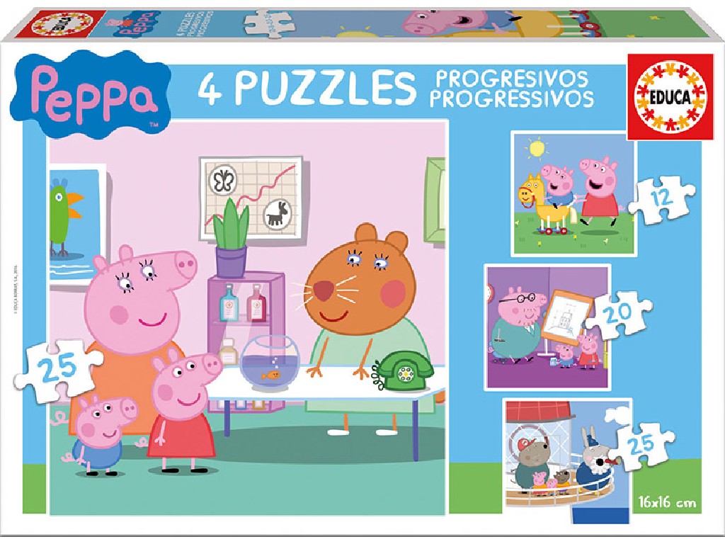 PUZZLE EDUCA   12+16+20+25 PIEZAS 16817 PEPPA PIG