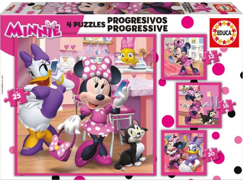 PUZZLE EDUCA   12+16+20+25 PIEZAS 17630 MINNIE