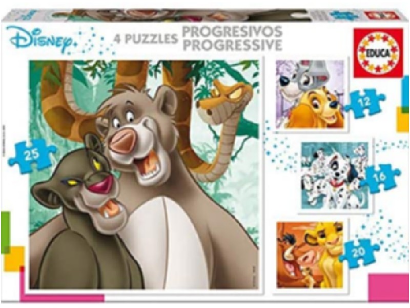 PUZZLE EDUCA   12+16+20+25 PIEZAS 18628 ANIMALES