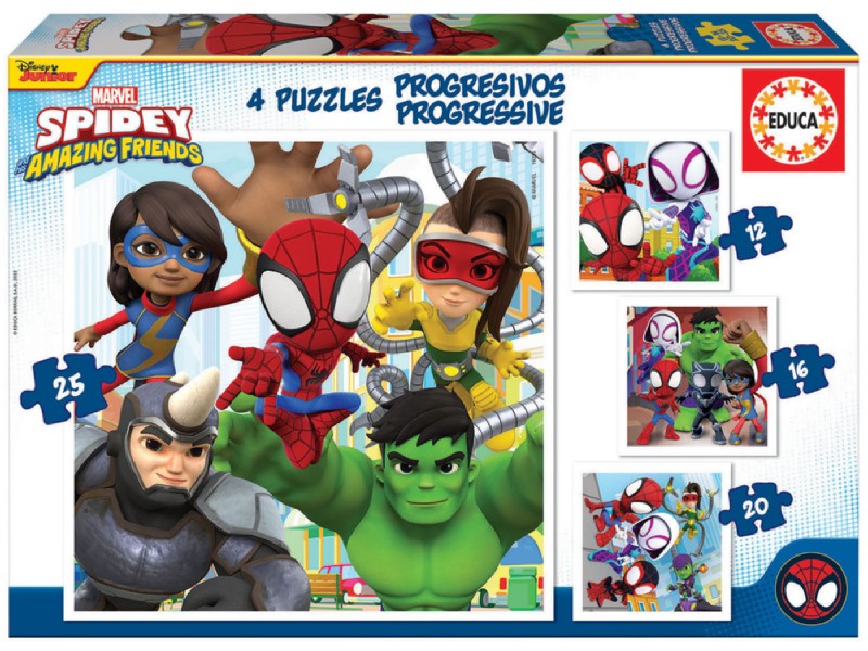 PUZZLE EDUCA   12+16+20+25 PIEZAS 19295 SPIDEY