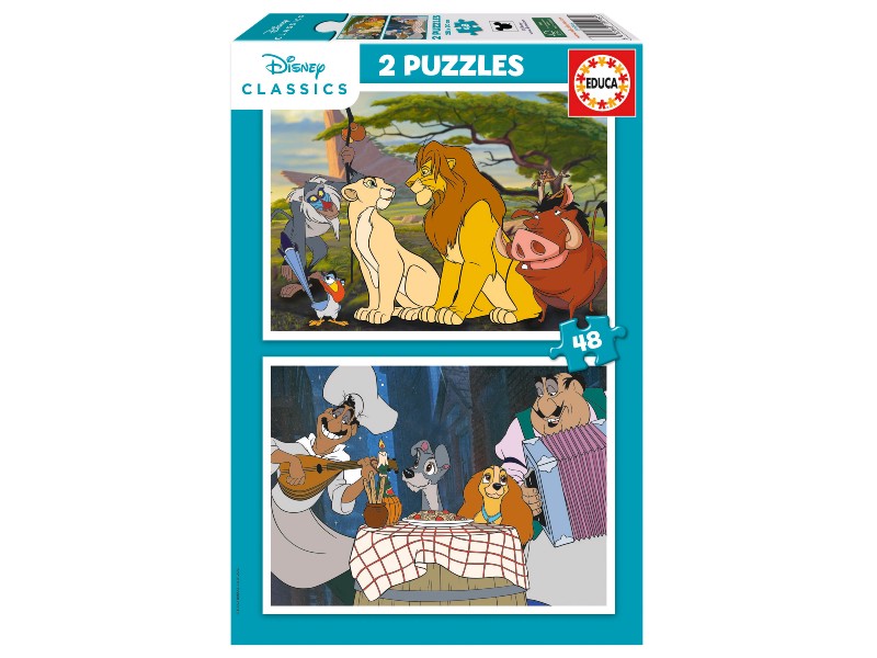PUZZLE EDUCA   48x2 PIEZAS 19996 DISNEY ANIMALS 
