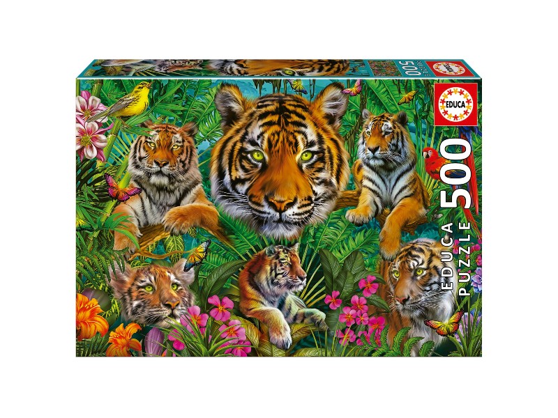 PUZZLE EDUCA  500 PIEZAS 19902 JUNGLA DE TIGRES