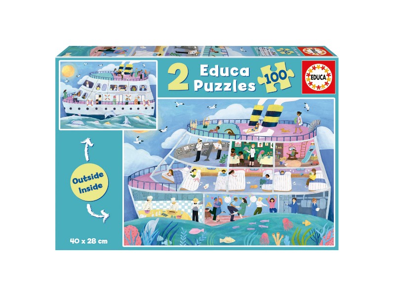 PUZZLE EDUCA  100x2 PIEZAS 19958 BARCO INSIDE/OUTS