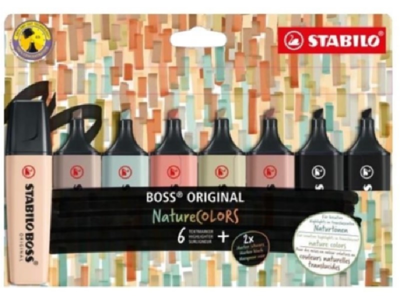 ROTULADOR FLUOR.STABILO BOSS NATURE SET/8 70/8-2-1