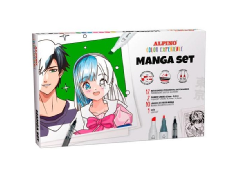 ROTULADOR ALPINO MANGA SET 14 ROT+LAMINAS AR001088