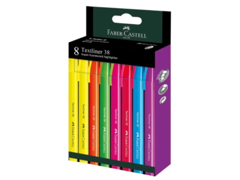 ROTULADOR FLUOR.FABER 38 TEXTLINER CAJA/8 SURTIDOS