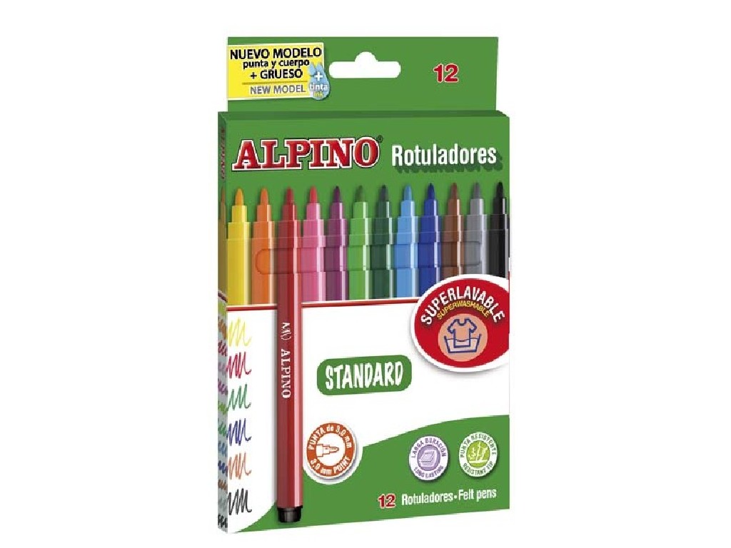 ROTULADOR ALPINO FINO 12 COLORES AR001002 /
