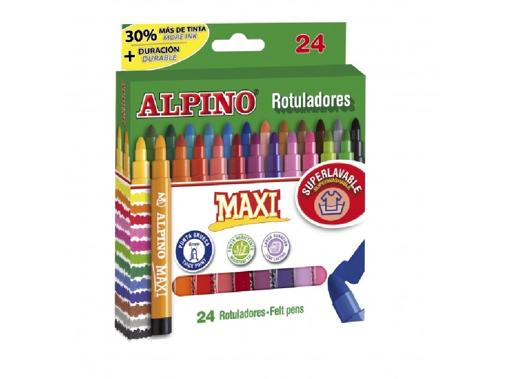 ROTULADOR ALPINO MAXI 24 COLORES AR000007