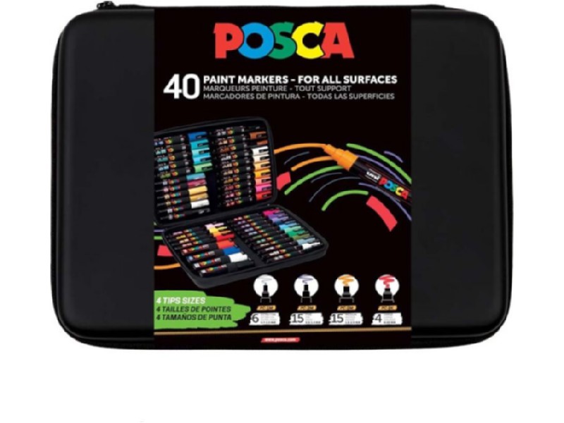 ROTULADOR UNI-BALL POSCA MALETA 40/UNI. 30242230