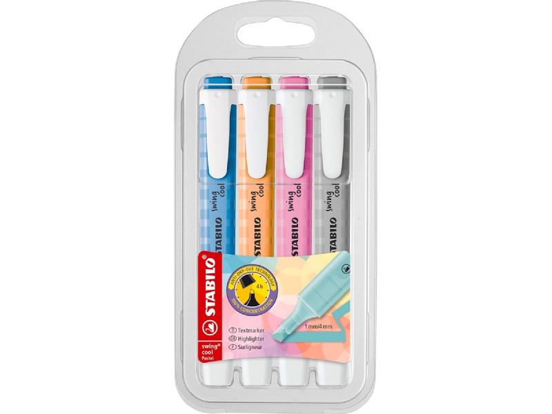 ROTULADOR FLUOR.STABILO SWING COOL EST/ 4 2754082