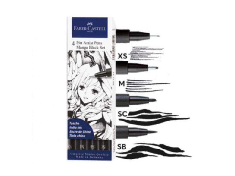ROTULADOR FABER CASTELL PITT 267121 C/4 NEGROS