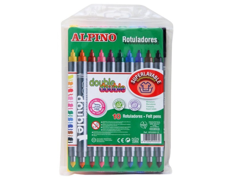 ROTULADOR ALPINO DOUBLE 10 COLORES AR000013 /