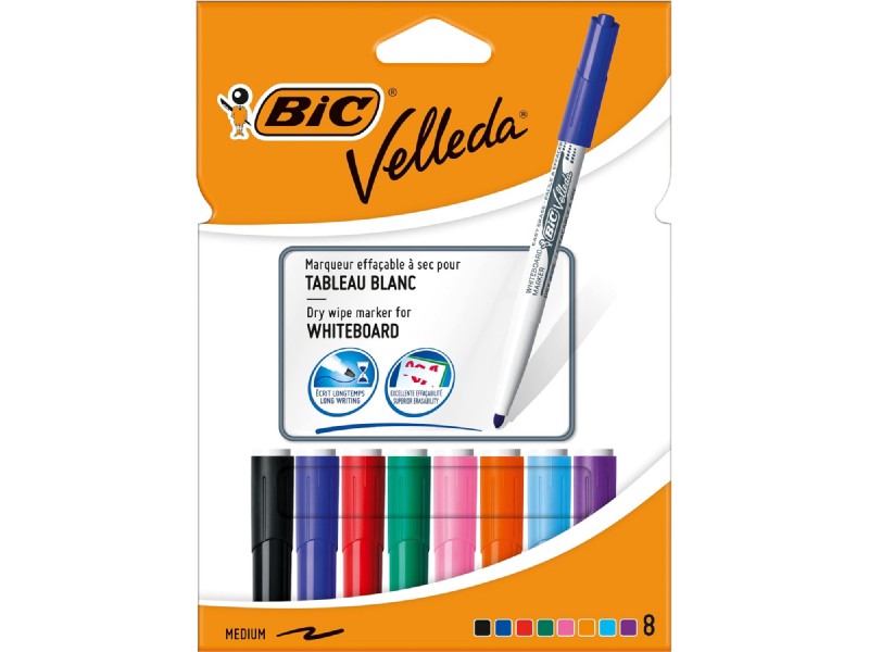 ROTULADOR VELLEDA BIC MARKER 1741 BOLSA/8 SURTIDOS