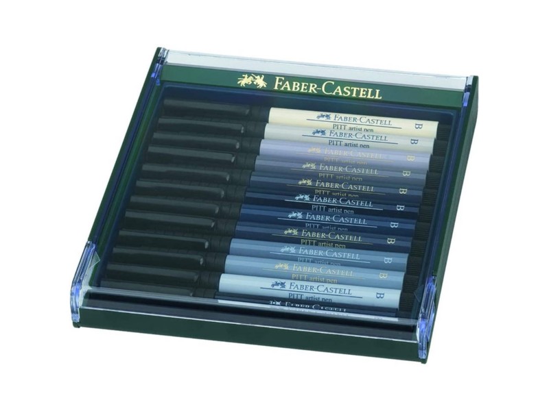 ROTULADOR FABER CASTELL PITT 267423 C/12 GRISES