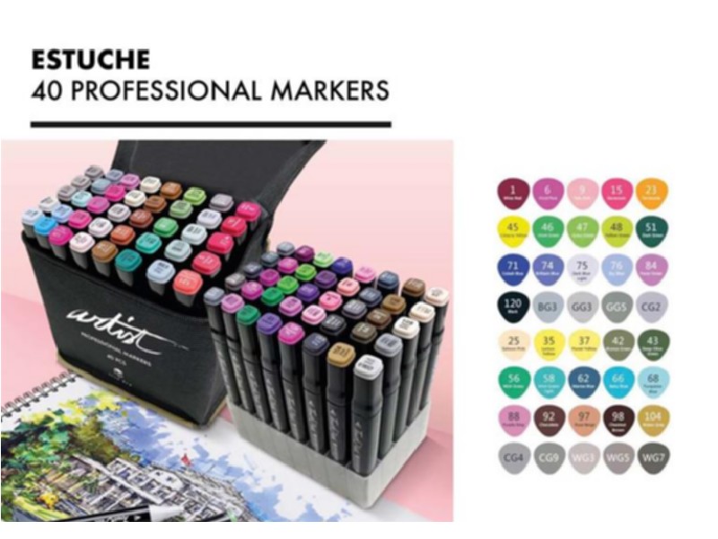 ROTULADOR ARTIST ALEX BOG SET/ 40 COLORES AB0740