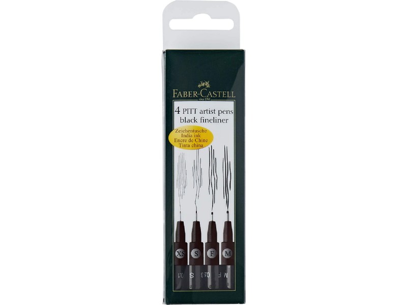 ROTULADOR FABER CASTELL PITT 167115 C/4 NEGROS