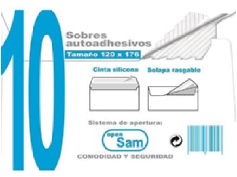 SOBRE PAPEL BLANCO 120x176 CIAL OPEN 176 PTE/10