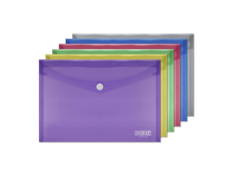 SOBRE PLASTICO A-5 INGRAF PTE/10 COLORES SURTIDOS