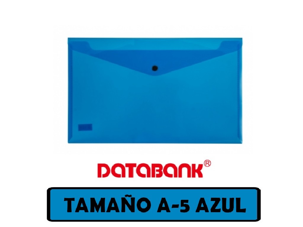 SOBRE PLASTICO A-5 DATABANK AZUL 105-A5 BOTON