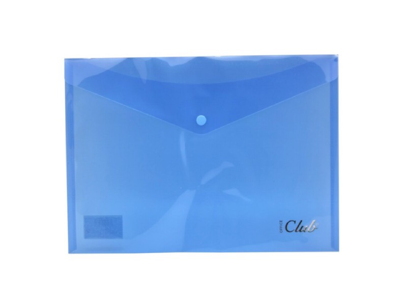 SOBRE PLASTICO A-4 OFFICE CLUB AZUL CON BROCHE