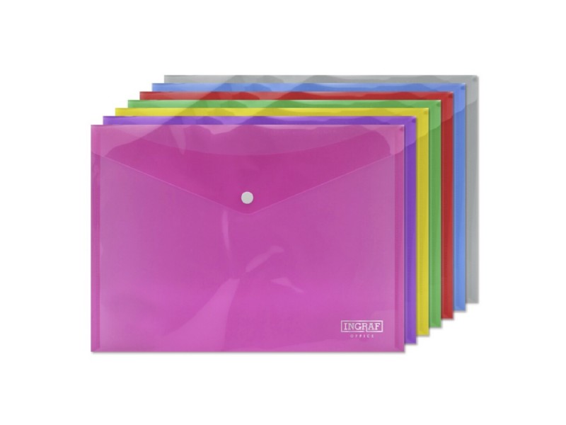 SOBRE PLASTICO A-4 OFFICE CLUB SURTIDOS CON BROCH/