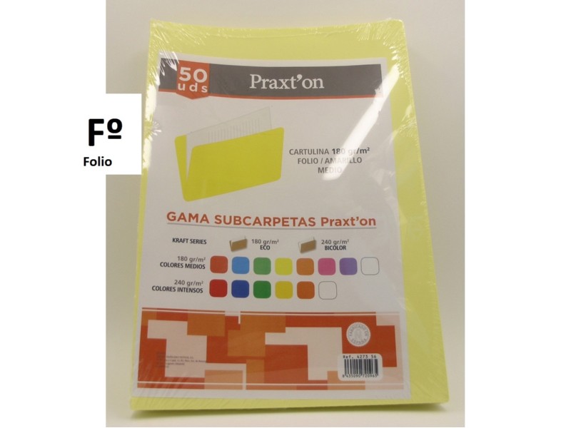 SUBCARPETA COLOR FOLIO AMARILLA unidad* /